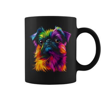Colorful Brussels Griffon Face Dog Lover Black Coffee Mug - Thegiftio