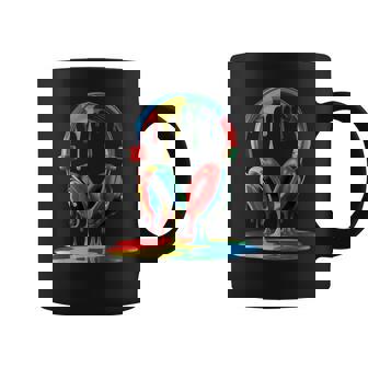 Colorful Dripping Headphones Melting Paint Creative Music Coffee Mug - Monsterry