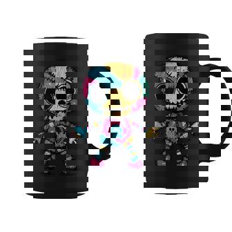 Colorful Skull Patchwork Skeleton Art Coffee Mug | Mazezy