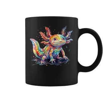 Colourful Watercolour Axolotl Coffee Mug - Thegiftio UK