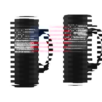 Con Bolsillo De La Bandera Estadounidense Desgastada Del 4 De Julio Taza de café - Regaloses