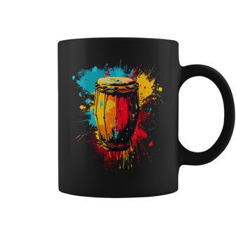 Congas Instrument On Colorful Painted Congas Coffee Mug - Thegiftio UK