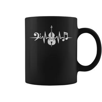 Contrabajista Latido Del Corazón Contrabajo Taza de café - Regaloses