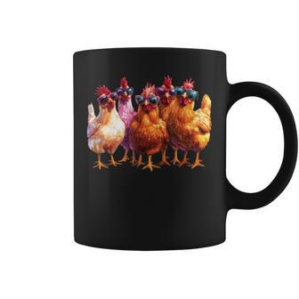 Cool Chickens Sunglasses Graphic Humor Farm Coffee Mug - Thegiftio