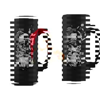 Cool Santa Smoking Cigar Holiday Christmas Coffee Mug | Mazezy