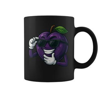 Coole Pflaume Cartoon Lustige Lila Frucht Mitonnenbrille Tassen - Geschenkecke