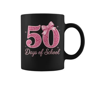 Coquette Bow 50 Days Happy 50Th Day Of School Teacher Coffee Mug - Thegiftio UK