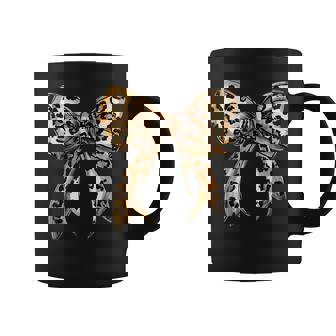 Coquette Bow Leopard Print Bow Coquette Girl Trendy Girly Coffee Mug - Seseable