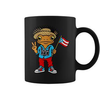 Coqui Frog Puerto Rico Puerto Rican Flag Taino Boricua Coffee Mug - Monsterry UK