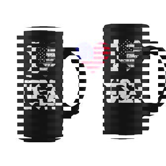 Corazón De Bandera Americana Taza de café - Regaloses
