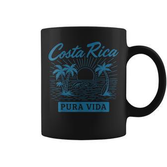 Costa Rica Pura Vida Beach Waves Sunset Palm Vibes Coffee Mug - Thegiftio UK