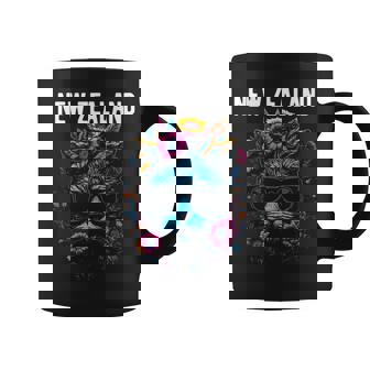 Country Of New Zealand Cat Wearing Sunglasses Flowers Tank Top Coffee Mug | Mazezy