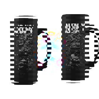 Country Of Norway Cat Wearing Sunglasses And Flowers Tank Top Coffee Mug | Mazezy