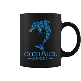 Cozumel Mexico Dolphin Retro Throwback Boys Girls Souvenir Coffee Mug - Thegiftio UK