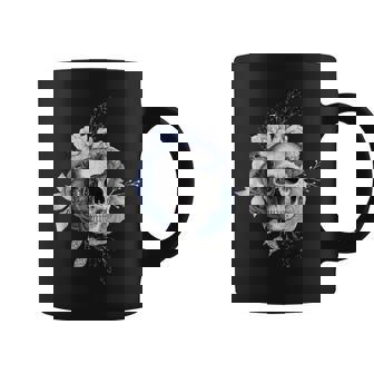 Crâne Avec Fleurs Élégance Gothique Tasse - Cadeauxyz