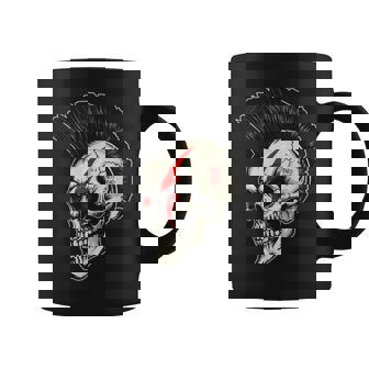 Crâne Punk Mohawk Rock Métalquelette Musicien Concert Tasse - Cadeauxyz