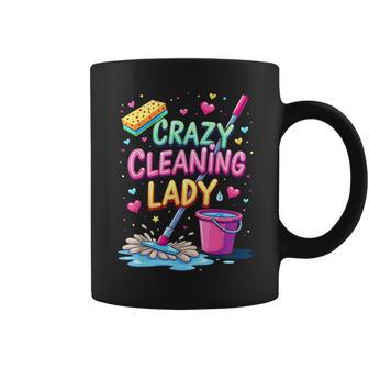 Crazy Cleaning Lady Cleaner Housekeeper Cleaning Lovers Coffee Mug - Thegiftio UK