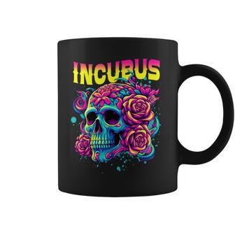 A Crow Left Skull Morning And Flower Incubus View Halloween Coffee Mug - Monsterry