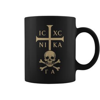 Cruz Ortodoxa Con Calavera De Adán Taza de café - Regaloses
