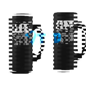 Cure T1d Diabetes Awareness Type 1 Blue Ribbon Coffee Mug | Mazezy