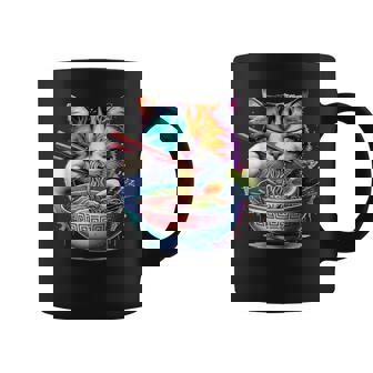 Cute Anime Kawaii Cat Apparel Co Japanese Cat Cat Eating Ramen Vintage Japanese Noodles -Adult Black Small Coffee Mug | Mazezy
