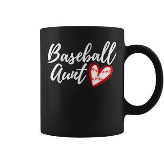 Cute Baseball Aunt Heart Matching Family Auntie Women's Coffee Mug - Thegiftio UK