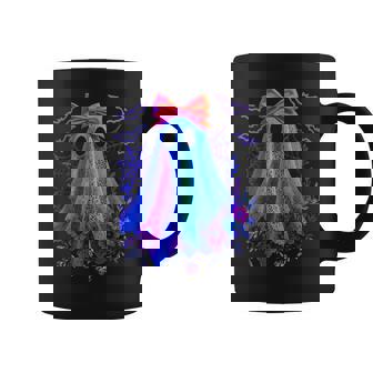 Cute Boo Halloween Ghost Bow Flower Neon Ghost Halloween Coffee Mug | Seseable FR