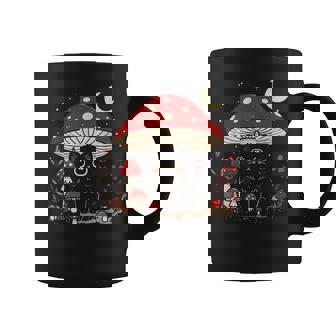 Cute Cottagcore Cat Mushroom Hat Vintage Grunge Aesthetic Coffee Mug - Thegiftio