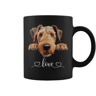 Cute Dog Graphic Love Puppy Airedale Terrier Dog Coffee Mug - Thegiftio UK