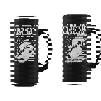 Cute Game Day Football Season USA Flag Mom Women Men & Kids Coffee Mug | Mazezy