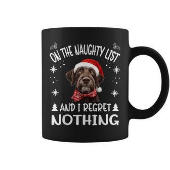 Cute German Wirehaired Pointer Dog Christmas On The Naughty Coffee Mug - Thegiftio UK