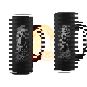 Cute Ghost And Cat With Pumpkin For Halloween Costume Party Coffee Mug | Mazezy