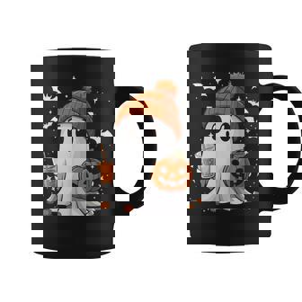 Cute Halloween Ghost With Pumpkin Spice Drink Spooky Season Coffee Mug | Seseable FR