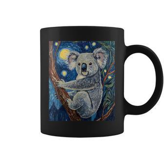 Cute Koala Bear Van Gogh Style Starry Night Graphic Coffee Mug - Monsterry