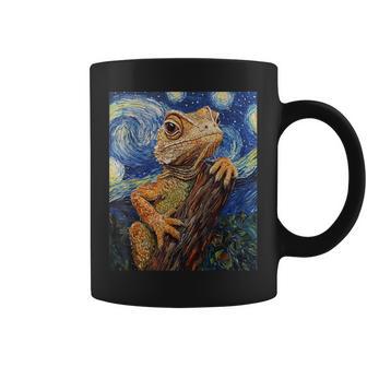 Cute Lizard Reptile Van Gogh Style Starry Night Graphic Coffee Mug - Thegiftio UK