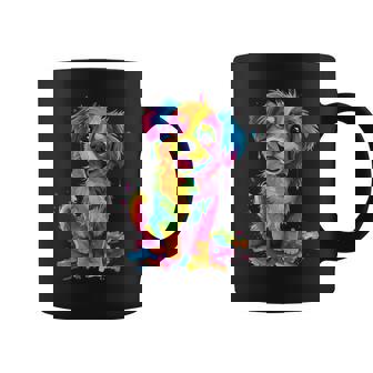Cute Puppy Colorful Rainbow Vibrant Graphic Coffee Mug - Thegiftio