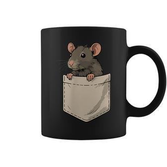 Cute Rat Siting In Pocket Rats Lover For Rat Mama Mouse Coffee Mug - Thegiftio UK