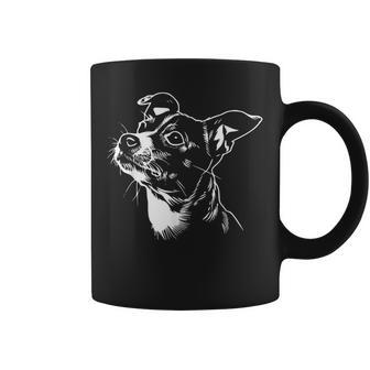 Cute Rat Terrier Face Dog Graphic Coffee Mug - Thegiftio UK
