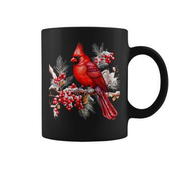 Cute Red Cardinal Flower Bird Animal Lover Girl Women Coffee Mug - Thegiftio UK
