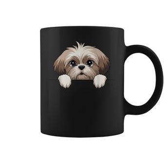 Cute Shih Tzu Peeking Puppy Dog Lover Coffee Mug | Mazezy