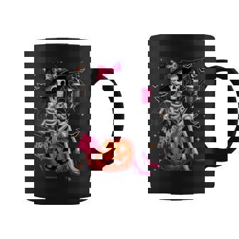 Cute Skeleton Drinking Coffee Lover Halloween Costumes Women Coffee Mug - Seseable