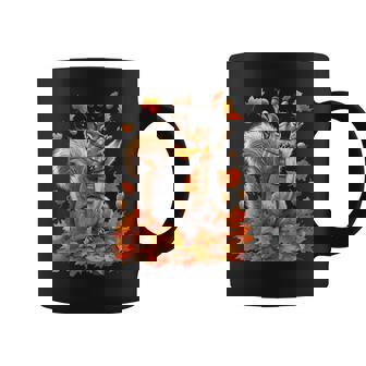 Cute Squirrel With Fall Leaves Autumn Animal Thanksgiving Coffee Mug - Thegiftio