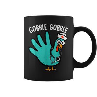 Cute Turkey Glove Nurse Thanksgiving Scrub Top Rn Icu Er Coffee Mug - Monsterry