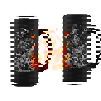 Dachshund Pilgrim Happy Thanksgiving Dog Girl Boy Coffee Mug - Seseable