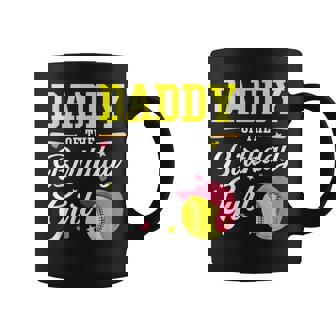 Daddy Of The Birthday Girl Softball Player Theme B-Day Dad Coffee Mug | Mazezy
