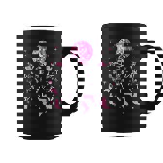 Dancing Skeleton Disco Cowgirl Cowboy Skeleton Coffee Mug | Seseable UK