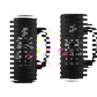 Dancing Skeletons Roller Skates Spooky Disco Ball Halloween Coffee Mug | Mazezy