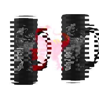 De 5º Cumpleaños Dino T Rex 5 Años Dinosaurio Taza de café - Regaloses