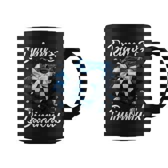 Denim And Diamonds Bow Ladies Girls Cowgirl Jeans Coffee Mug - Seseable