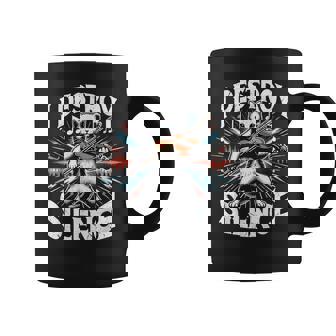 I Destroy Silence Orchestra Violin Cat Playing Viola Coffee Mug | Mazezy